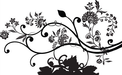 Black and White Floral Vector Graphics