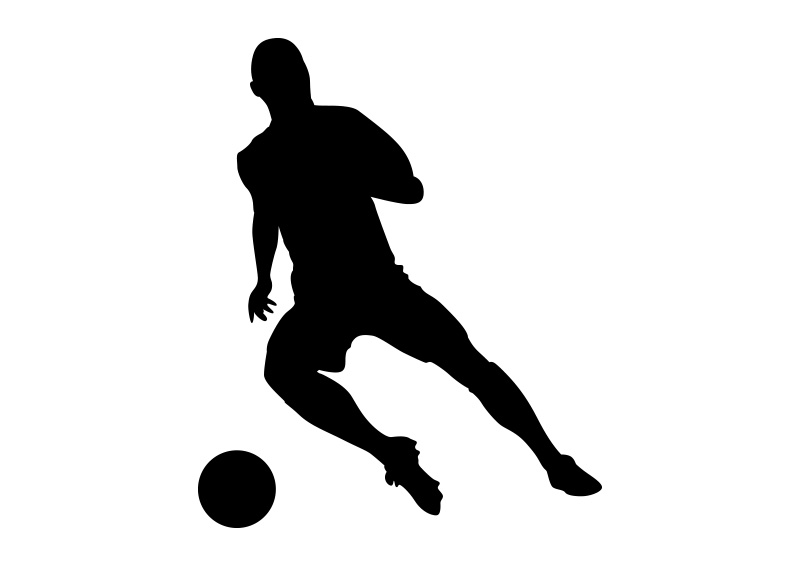 Black and White Football Player Silhouette