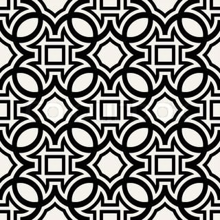 Black and White Geometric Fabric