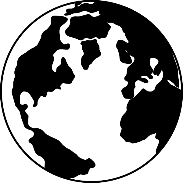 Black and White Globe Clip Art