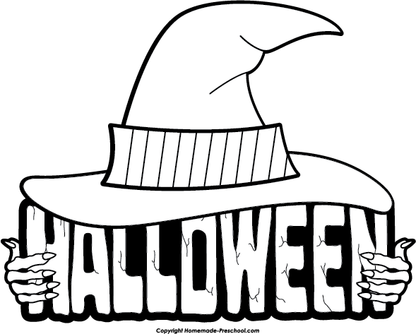 Black and White Halloween Clip Art