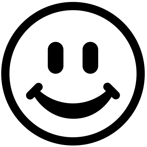 Black and White Happy Smiley Face