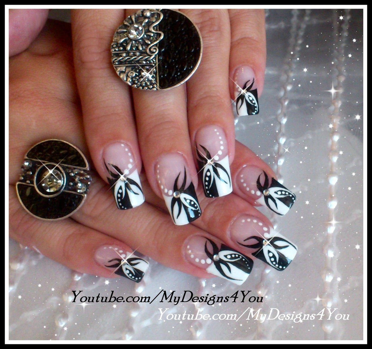 Black and White Nail Art Design