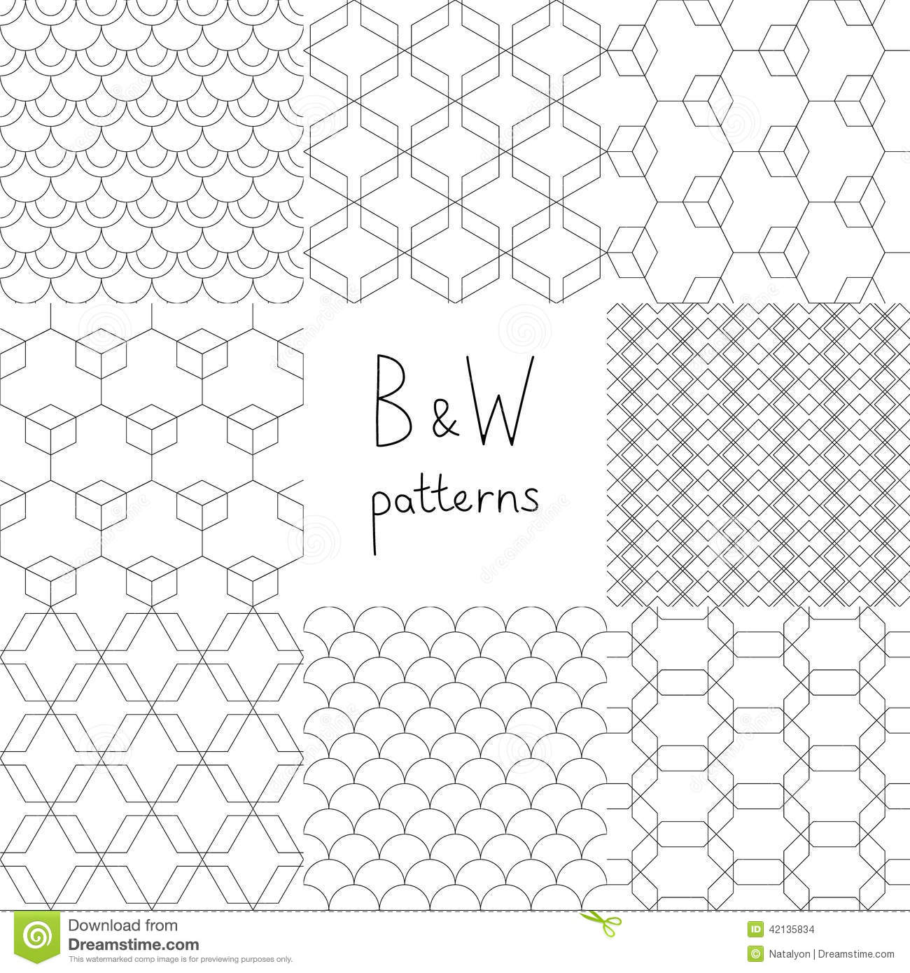 Black and White Simple Geometric Designs