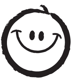 Black and White Smiley-Face