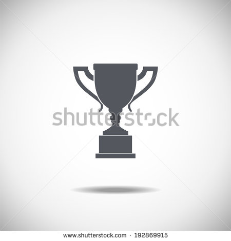 Black and White Trophy Icon