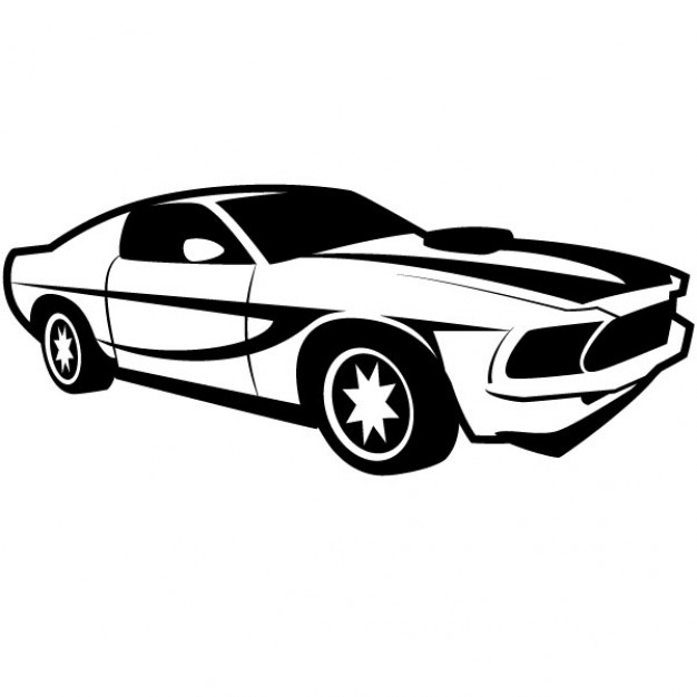 Black and White Vector Car