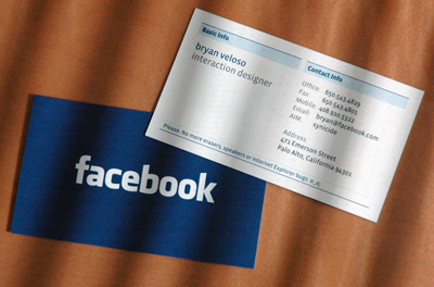 Business Card On Facebook