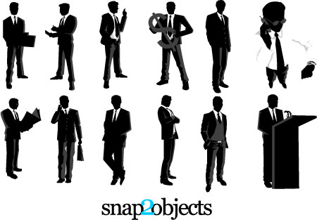 Business Man Icon Silhouette Vector Free