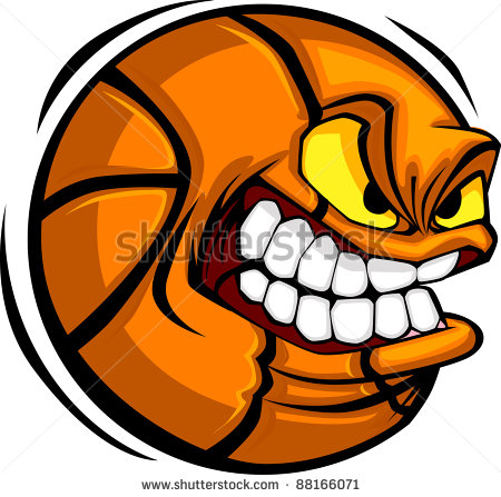 Cartoon Basketball with Face