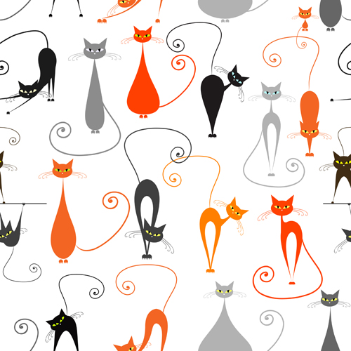 9 Cat Pattern Vector Images