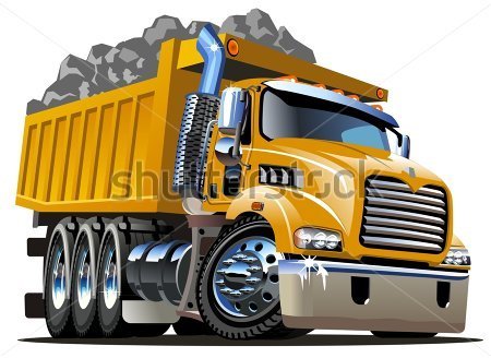 Cartoon Dump Truck Vector