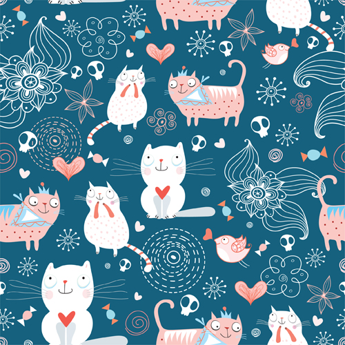 Cats Pattern Vector