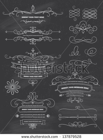 Chalkboard Calligraphy Vintage Design Elements