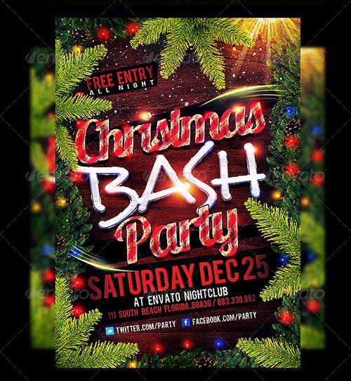 Christmas Party Flyer Templates Free