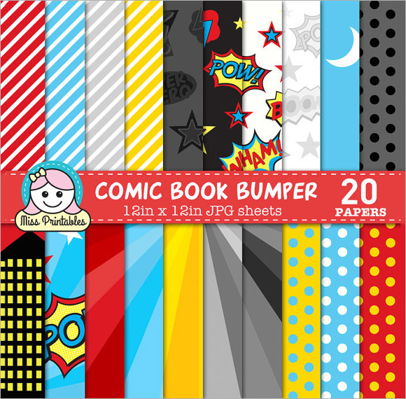 Comic Book Digital Scrapbook Paper