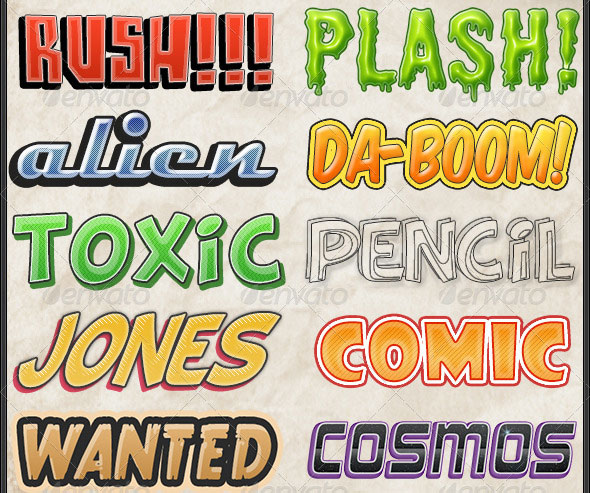 Comic Book Text Photoshop Style