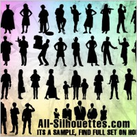 Common People Silhouettes Vector