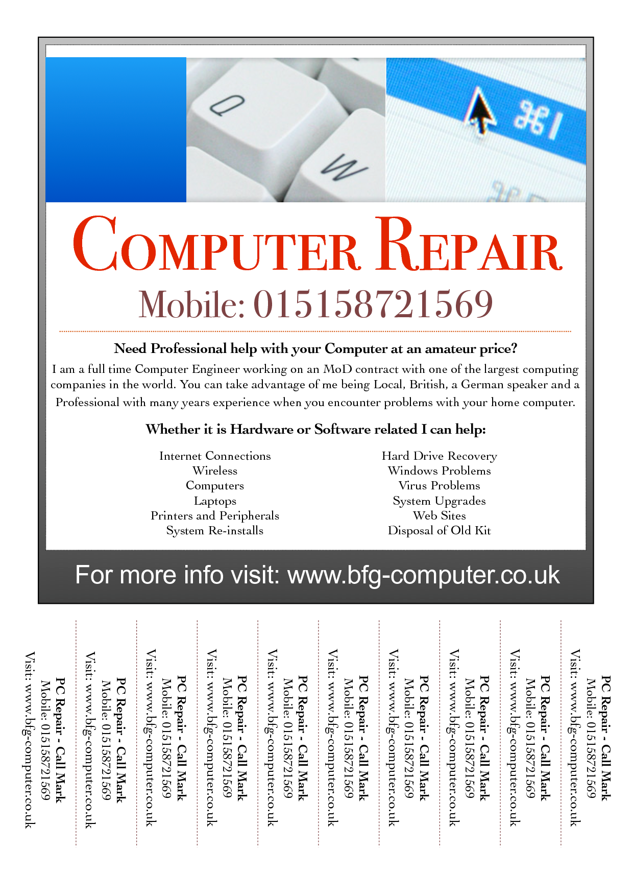 Computer Repair Flyer Template Word