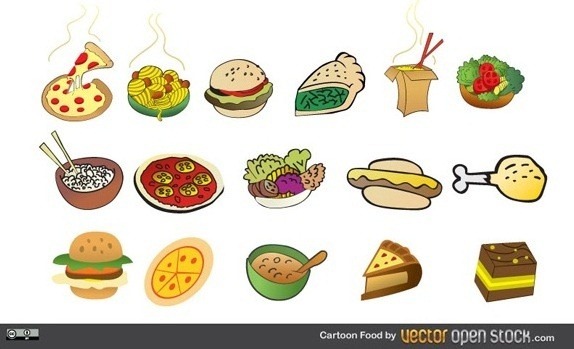 Cute Cartoon Food with Faces