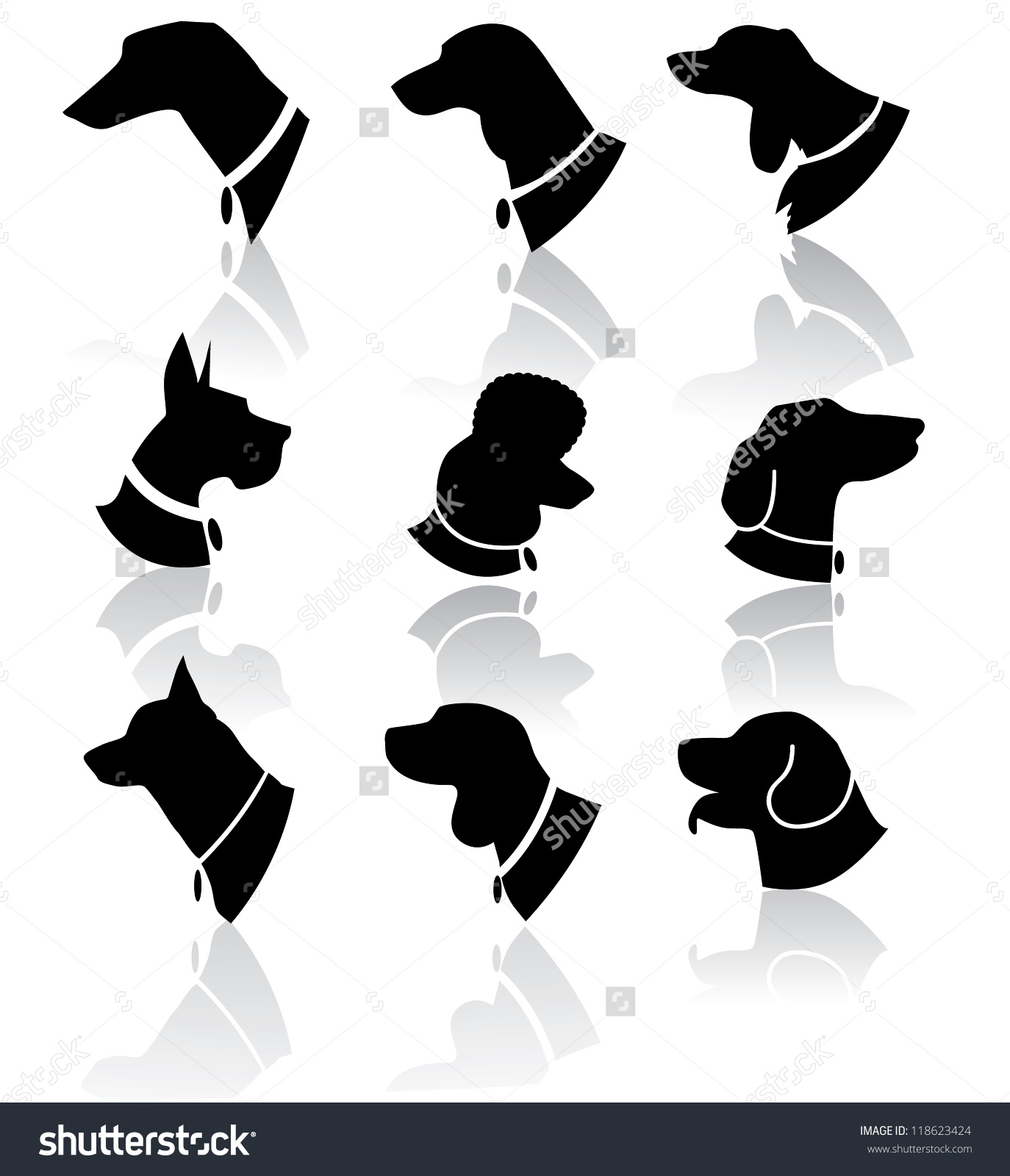 Dog Head Silhouette Vector