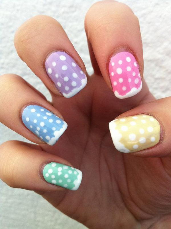 Easter Polka Dot Nail Design