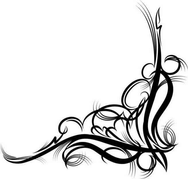 Fancy Corner Scroll Design Clip Art