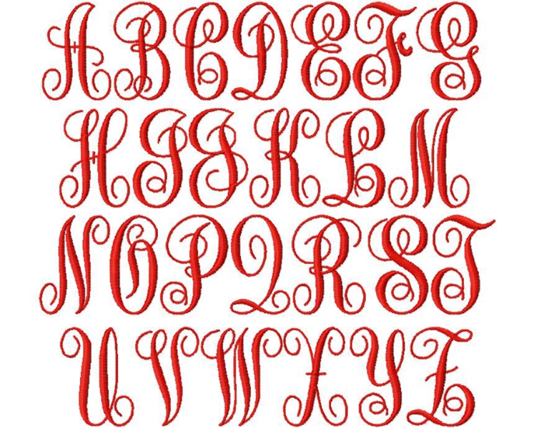 Fancy Script Monogram Font Fancy Script Monogram Font