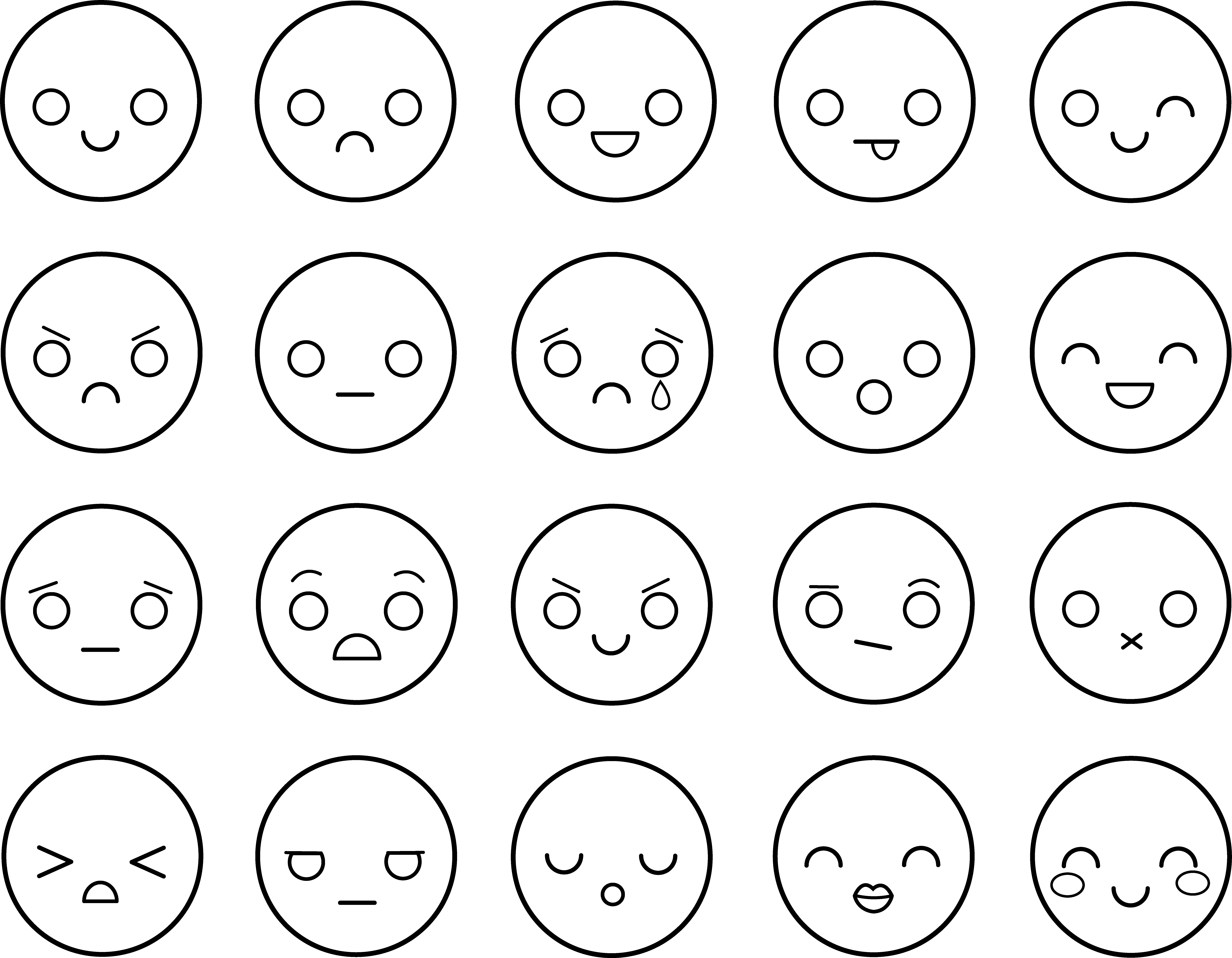 12 Black And White Emoticons Images