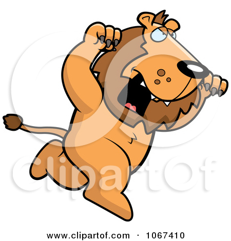 Ferocious Cartoon Lion Attacking