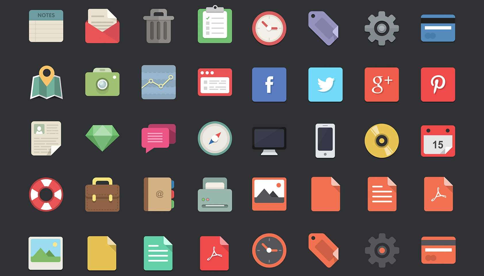 Flat Design Icon Images Free Download