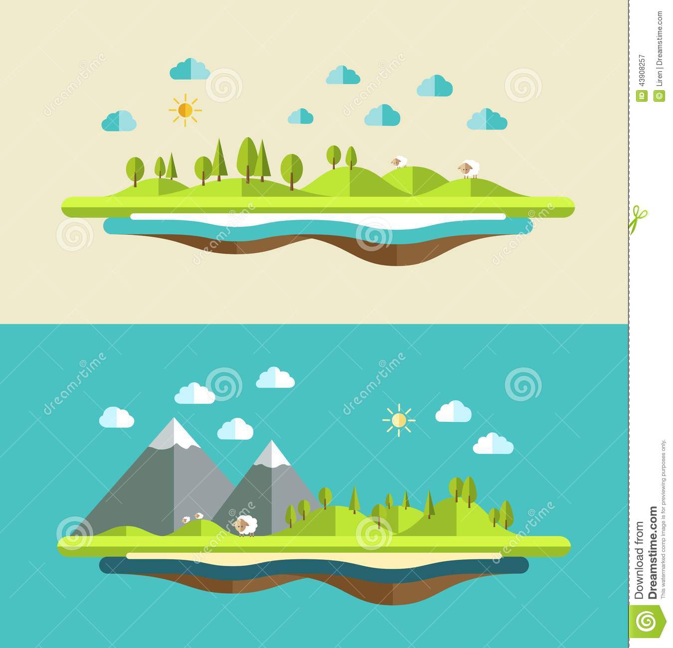 Flat Landscape Illustration Design