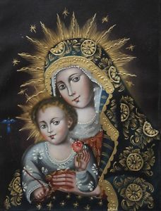 Folk Art Madonna and Child Painting Folk Art Madonna and Child Painting
