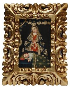 Folk Art Madonna and Child Painting