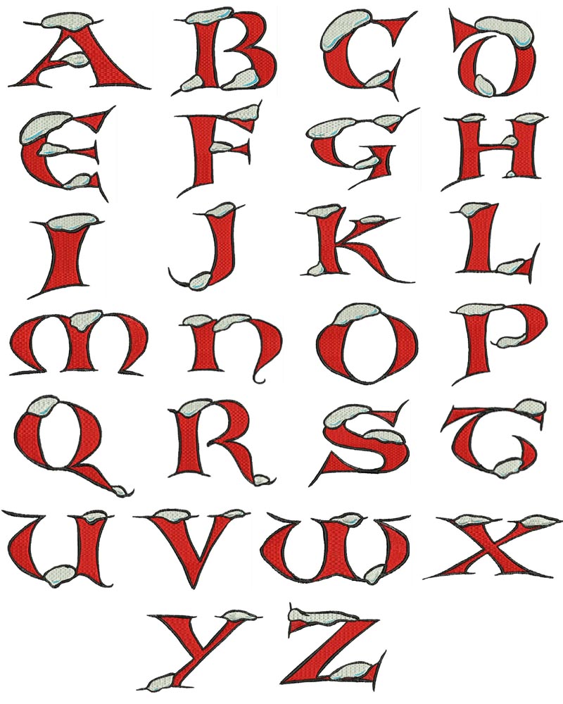 Font for Machine Embroidery Snow Font for Machine Embroidery Snow