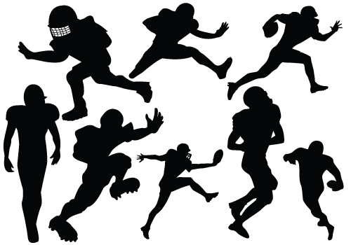 Football Player Silhouette Vector Clip Art