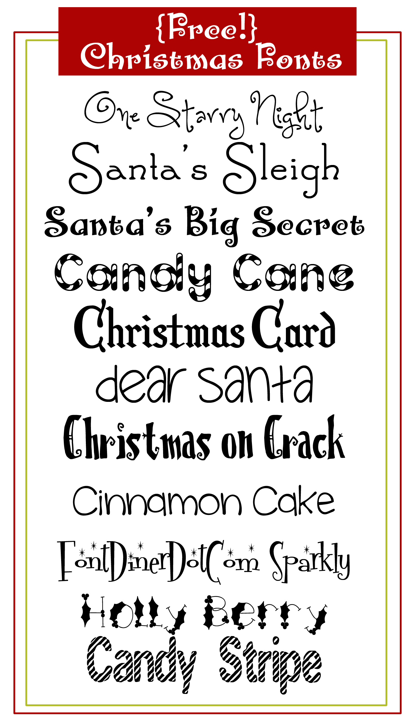 11 Free Christmas Fonts For Word Images