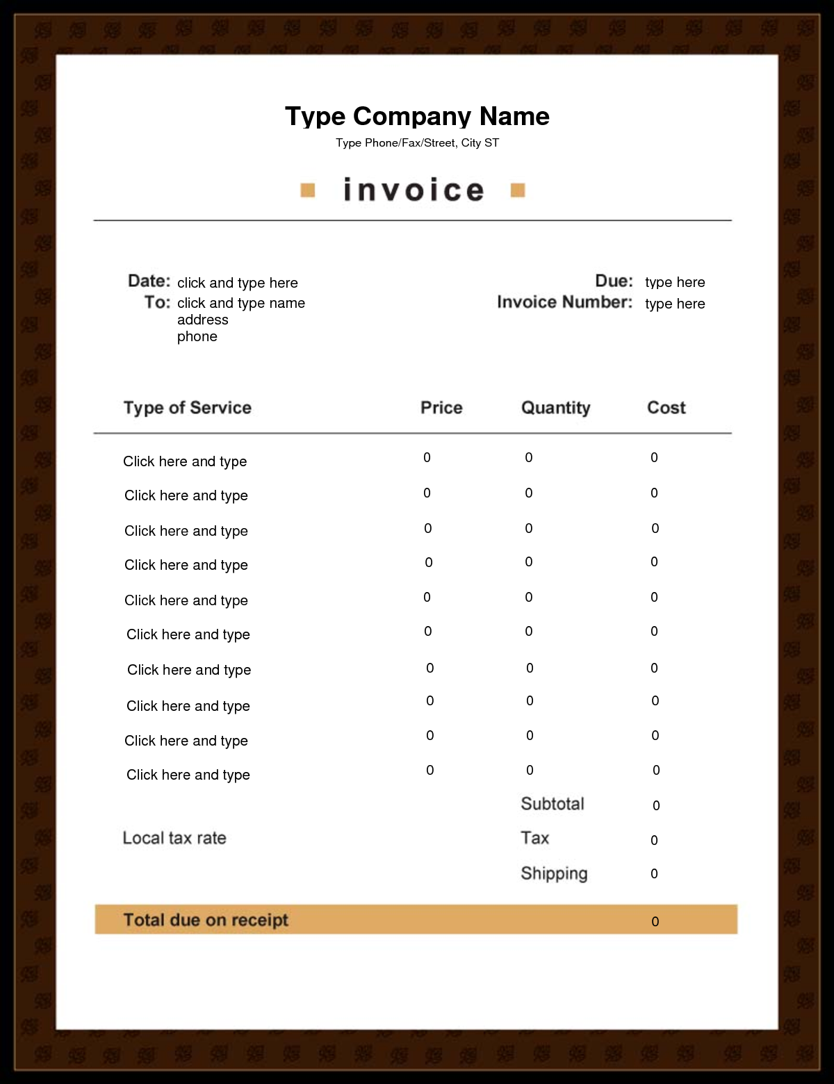 Free Editable Invoice Templates Printable Free Editable Invoice Templates Printable