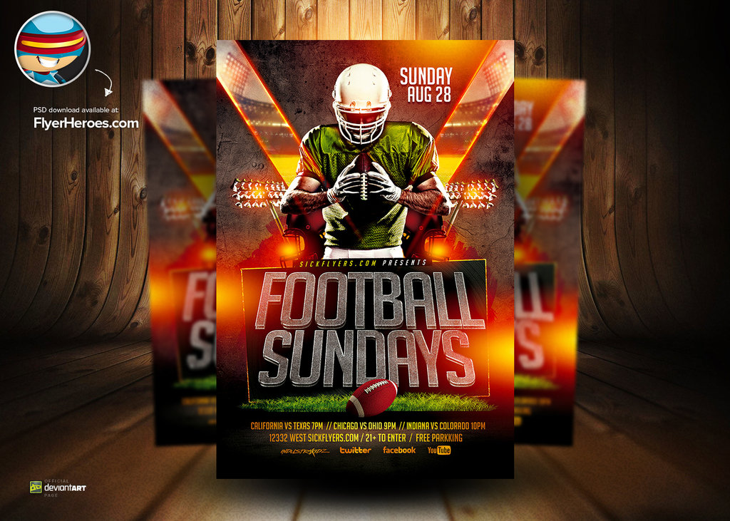 12 Football Player PSD Templates Images