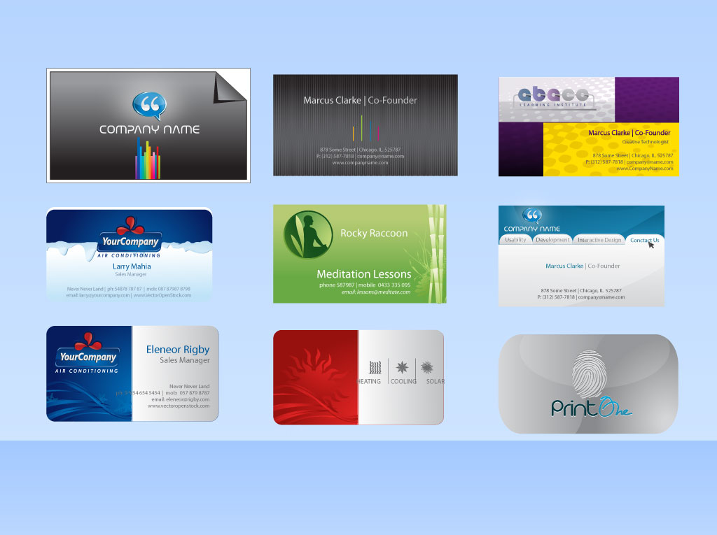 Free Vector Business Card Templates