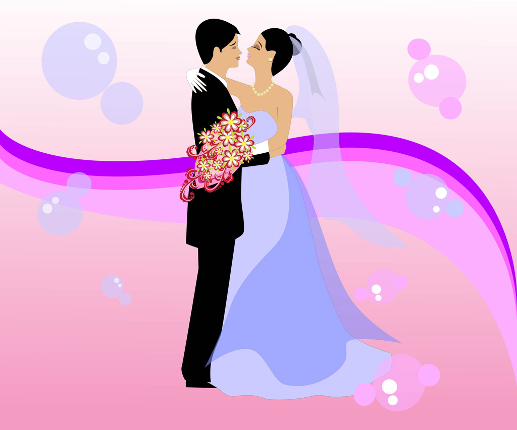 Free Vector Wedding Couple Clip Art