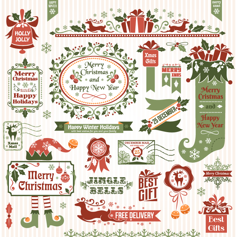 Free Vintage Christmas Vector Designs Free Vintage Christmas Vector Designs