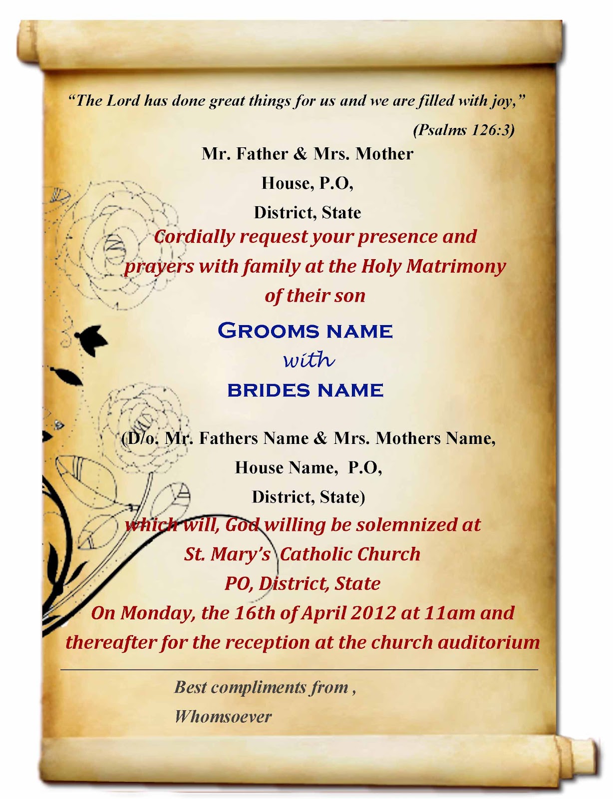 Free Wedding Invitation Card Template Free Wedding Invitation Card Template