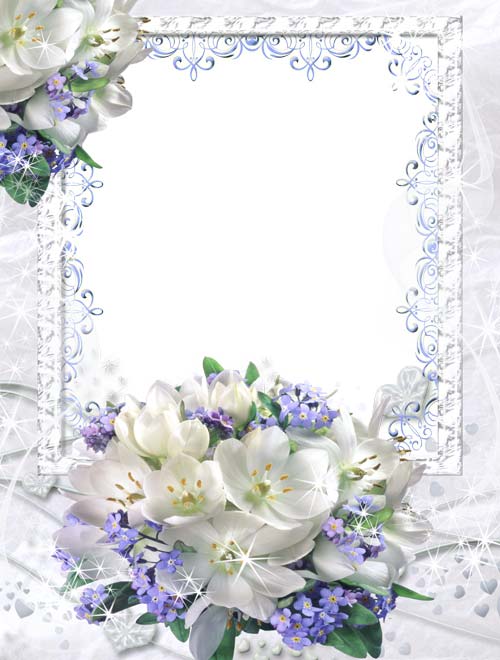 11 White Flower Frames Psd Images