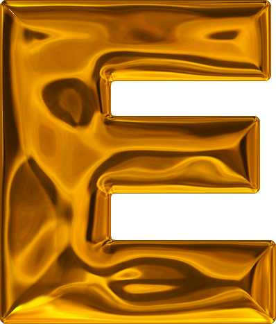 Gold Alphabet Letter E
