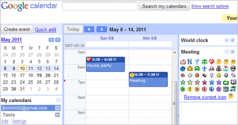 Google Calendar Event Icons