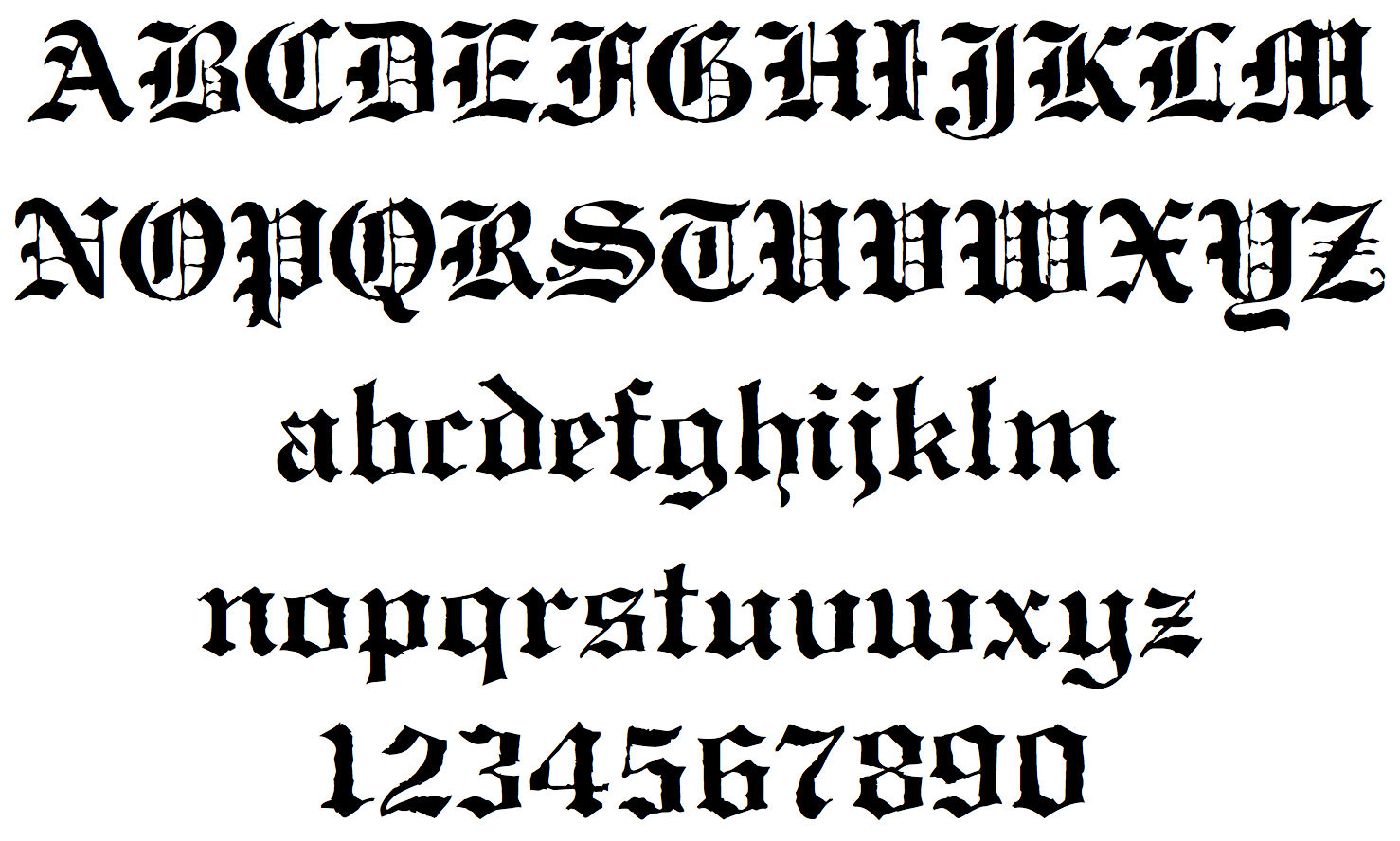 Gothic Calligraphy Font Alphabet Letters Gothic Calligraphy Font Alphabet Letters