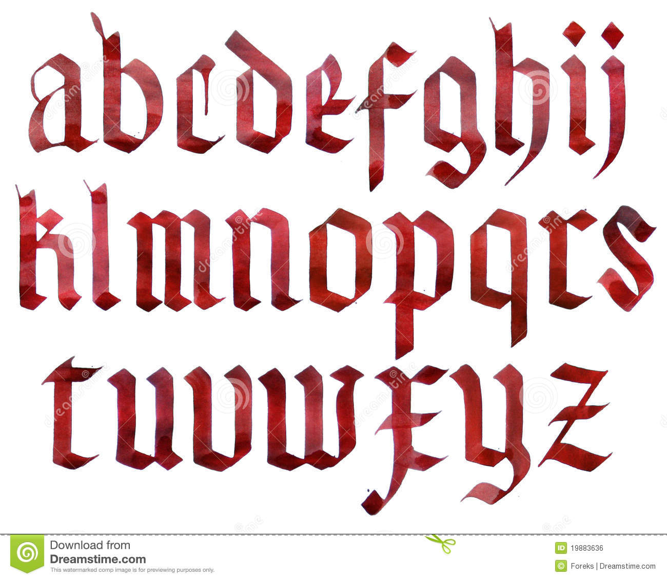 Gothic Font Alphabet