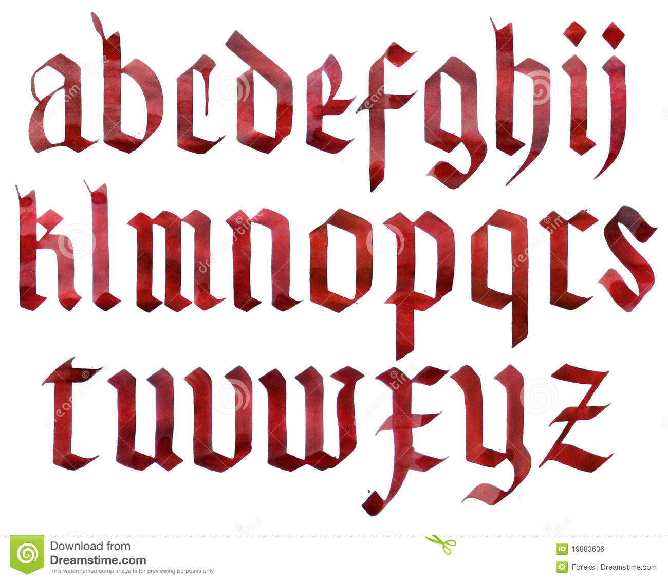 Gothic Font Alphabet Gothic Font Alphabet