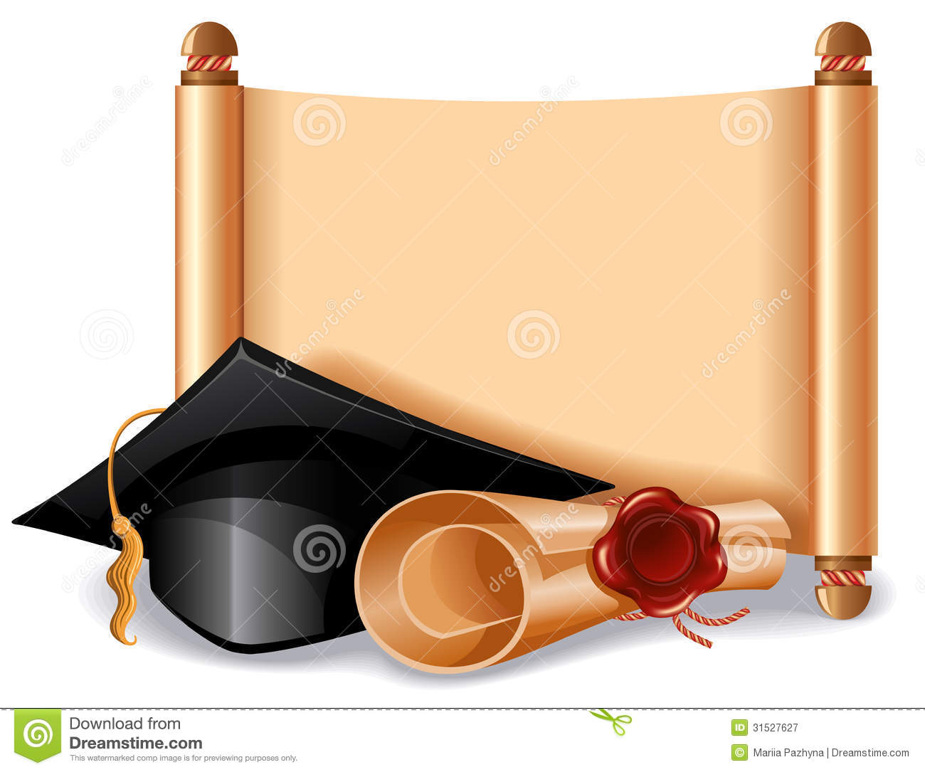 Graduation Cap and Diploma Vector